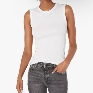 Enza Costa White Muscle Tee, Sz L EUC